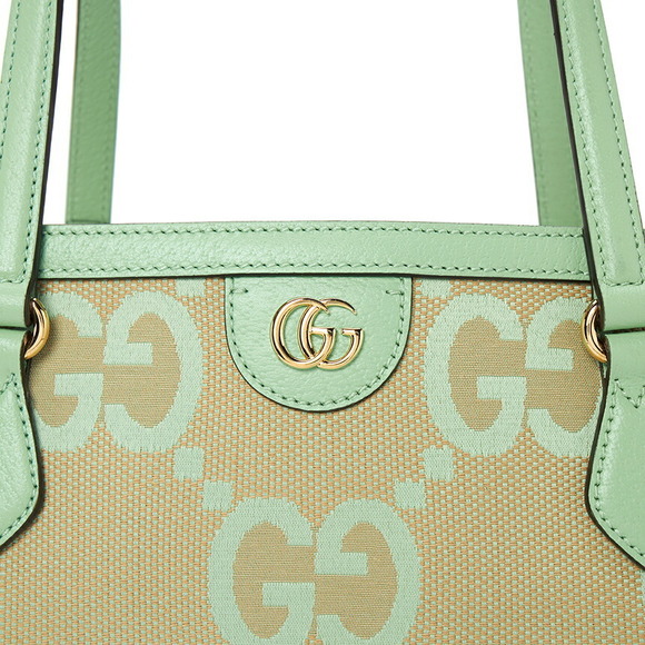 Gucci green beige GG Ophidia tote leather jumbo bag canvas - Picture 7 of 9